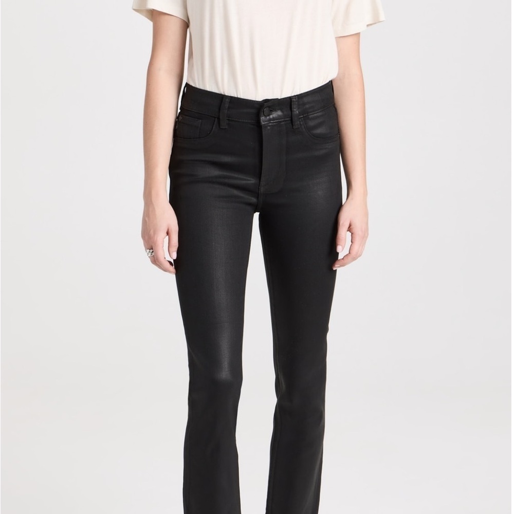 DL 1961 Mara Straight Mid Rise Intrasculpt Ankle Size 27 Coated Jean Date Night